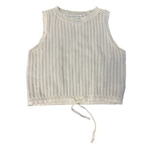 Miou Muse Knit Top with Drawstring bottom small Cream